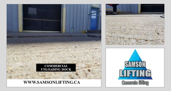Concrete lifting commercial dock. Double injection with samson lifting.
Redressement , soulèvement e
