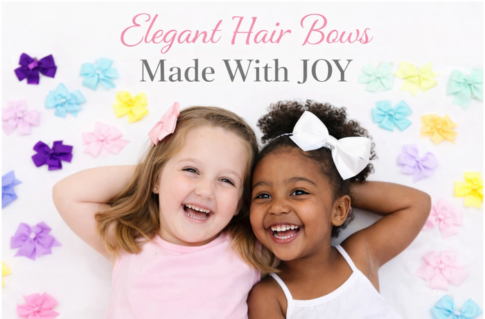 Woman apply green Hair Bows On hair