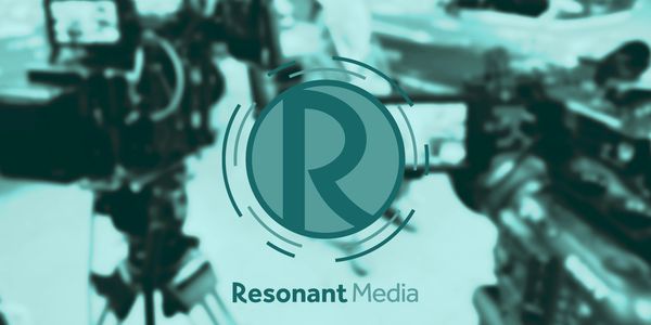 Resonant Media. Make your story Resonate. resonentcontent.com, Video cameras and logo