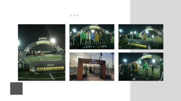 Nighttime sports event with winners celebrating under a "WINNERS" arch and "CHAMPIONS" banner.
Professional stage design, fabrication, and event production by 3Pro’s Production Solutions.