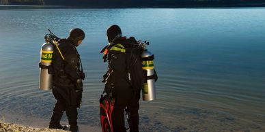 Shore diving from beach