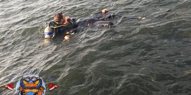 Diver making rescue in Potomac River Solomons MD