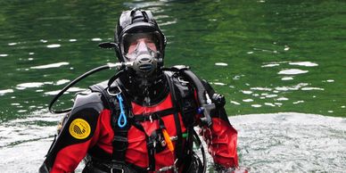 Scuba diving with a full face mask
