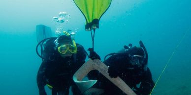 Search and recovery diving with lift bag