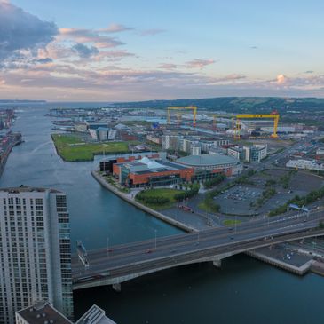 Drone photo of Belfast Titanic quarter