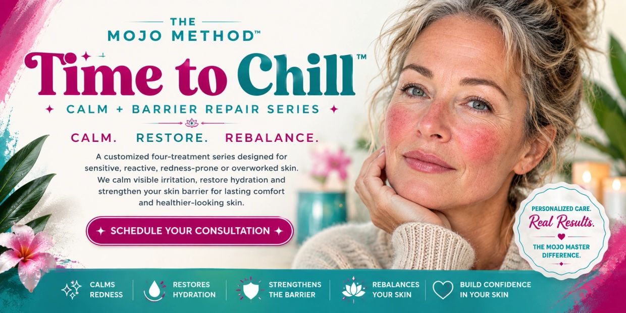 Skincare ad for redness-prone skin with consultation offer.