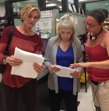 Working it out with Karen Sillas and Phyllis Somerville.