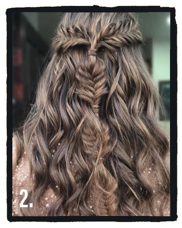 Braided half up/down updo