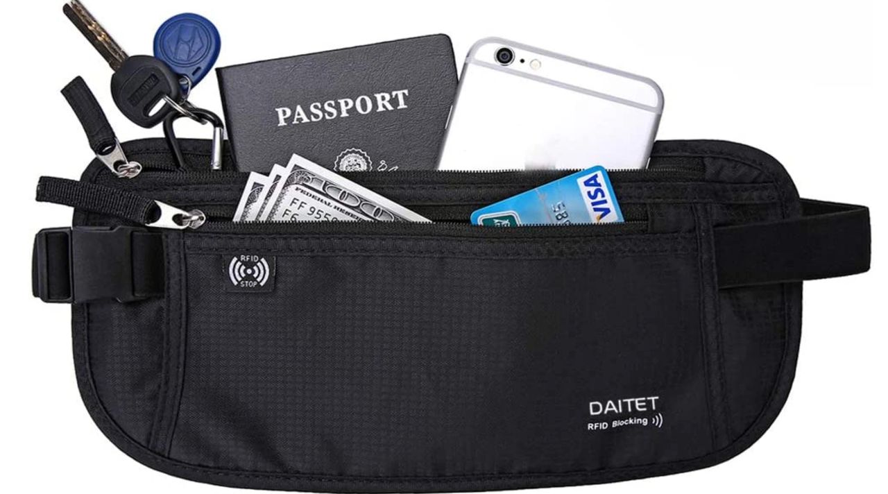 DAITET Money Belt - Passport Holder Secure Hidden Travel Wallet with RFID Blocking, Undercover Fanny Pack DAITET Money Belt - Passport Holder Secure Hidden Travel Wallet with RFID Blocking, Undercover Fanny Pack