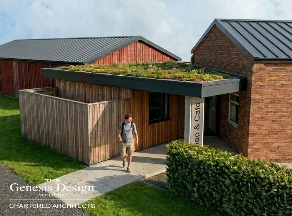 Artistic render of new community shop & cafe for Michelmersh & Timsbury villages