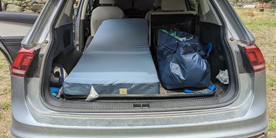 hest sleeping pad for camping in the back of a VW tiguan