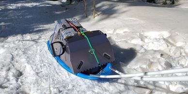 pulk sled in snow
