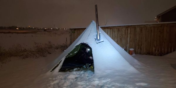 hot tent in snow