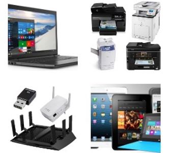 Electronic equipment group: laptops, printers, scanners, copiers, routers, extenders, tablets, mobile