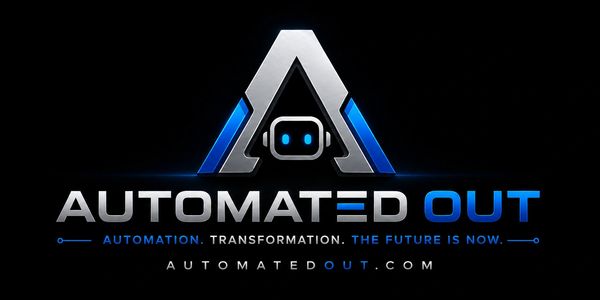 Logo for Automated Out with futuristic design.