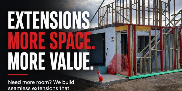 Construction of a house extension in progress to add more space and value.