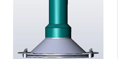 3D rendering of a mechanical part with bolts.