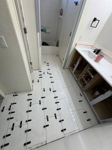 During the 12x24 tile installation pre-grout in phoenix