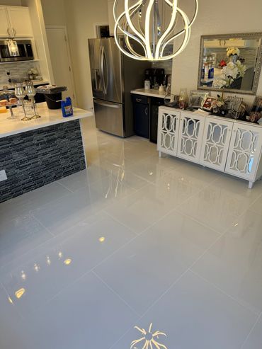24x48 All white porcelain with Bright white grout installation in phoenix