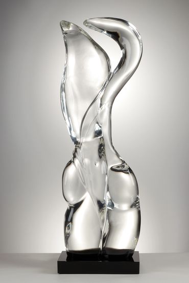 A sculpture made out of crystal glass