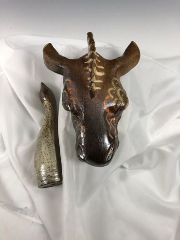 Zebra mask and penguin