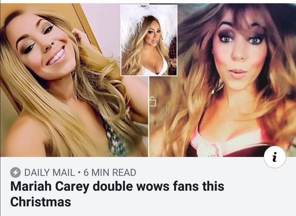 Mariah Carey Tribute and Lookalike Jass Meagher appears in Daily Mail press
