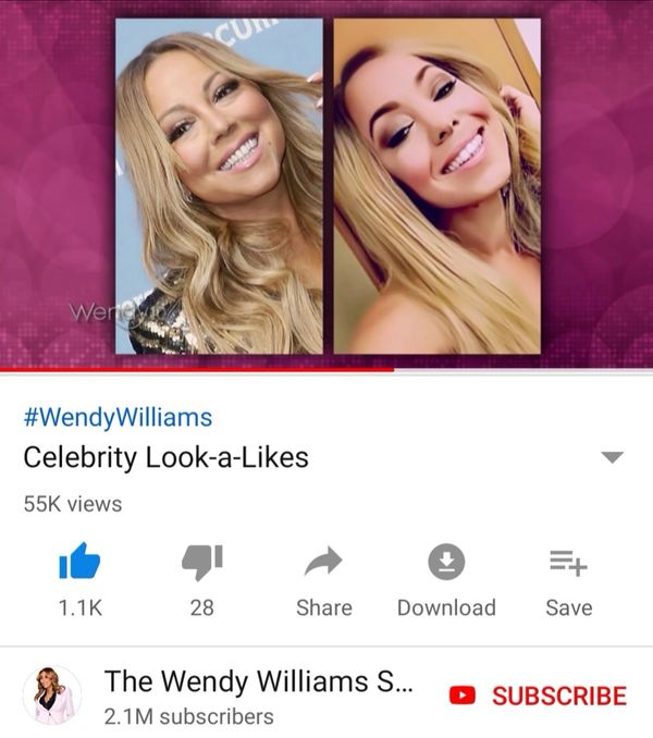 Mariah Carey Tribute and Celebrity Lookalike is featured on #WendyWilliamsShow Hot topics segment