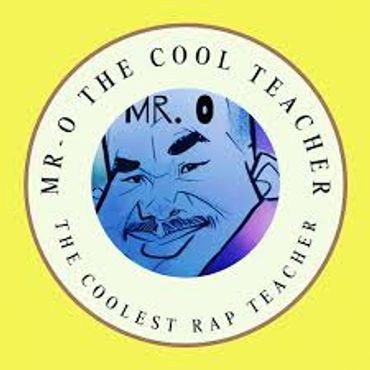 Logo of Mr. O, the coolest rap teacher with a stylized portrait.