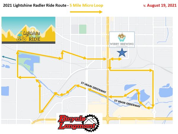 5 mile mini loop Radler Ride map