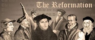 Portraits of key figures from the Reformation period.