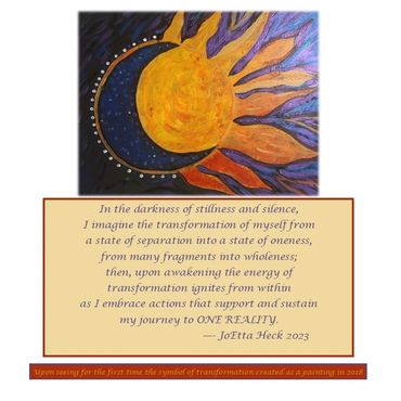 Painting on darkness of the moon merging with the transformational energy of the sun.