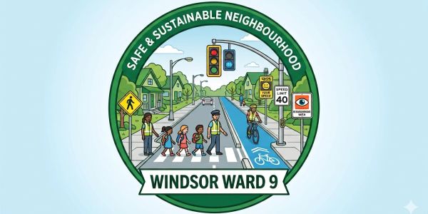Safe and sustainable neighborhood illustration for Windsor Ward 9.