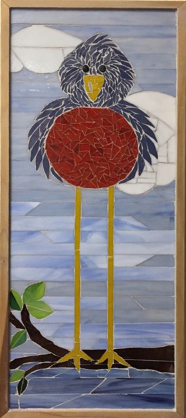 fun bird stained glass mosaic