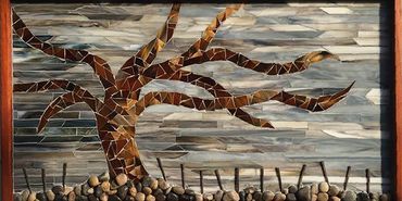Bare tree stained glass mosaic