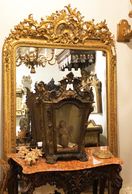 Rococo Shell, Foliage and Wild Roses French Mirror