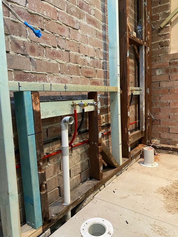 Installation of plumbing pipes