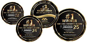 Wedding Industry Awards 2022, 2024  2025. Highly commended (2ndplace) 2024 Australian Wedding Awards
