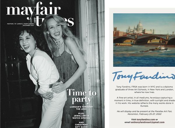 A Mayfair Times magazine cover and an article 