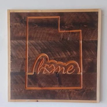 Wall Art, Utah, Utha home, home, wooden, rustic, UT