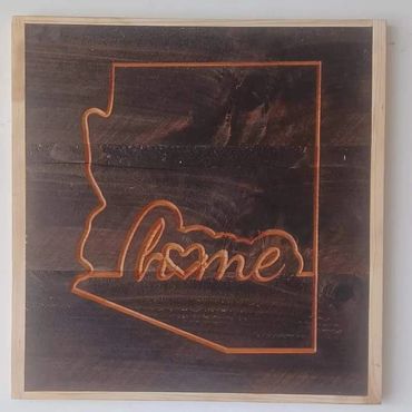Wall Art, Arizona, Arizona home, home, wooden, rustic, AZ