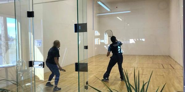 Playing racquetball is a fun sport to strengthen cardiovascular health!