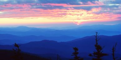 Sunset picture of Smoky Mountains near Brookside Cottages Vacation Rentals in Waynesville, NC