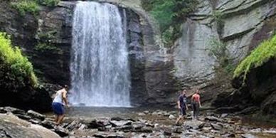 Picture of Looking Glass Falls near Brookside Cottages Vacation Rentals in Waynesville, NC.