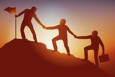 a leader taking care of his subordonates.