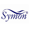 Symon logo with blue text and a swoosh design.