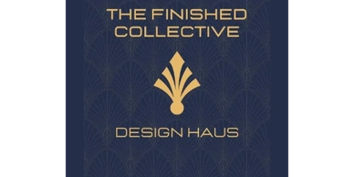 Logo of The Finished Collective Design Haus with gold text and emblem on navy background.