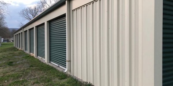 Sout side of building including 10x15 and 10x20 storage units