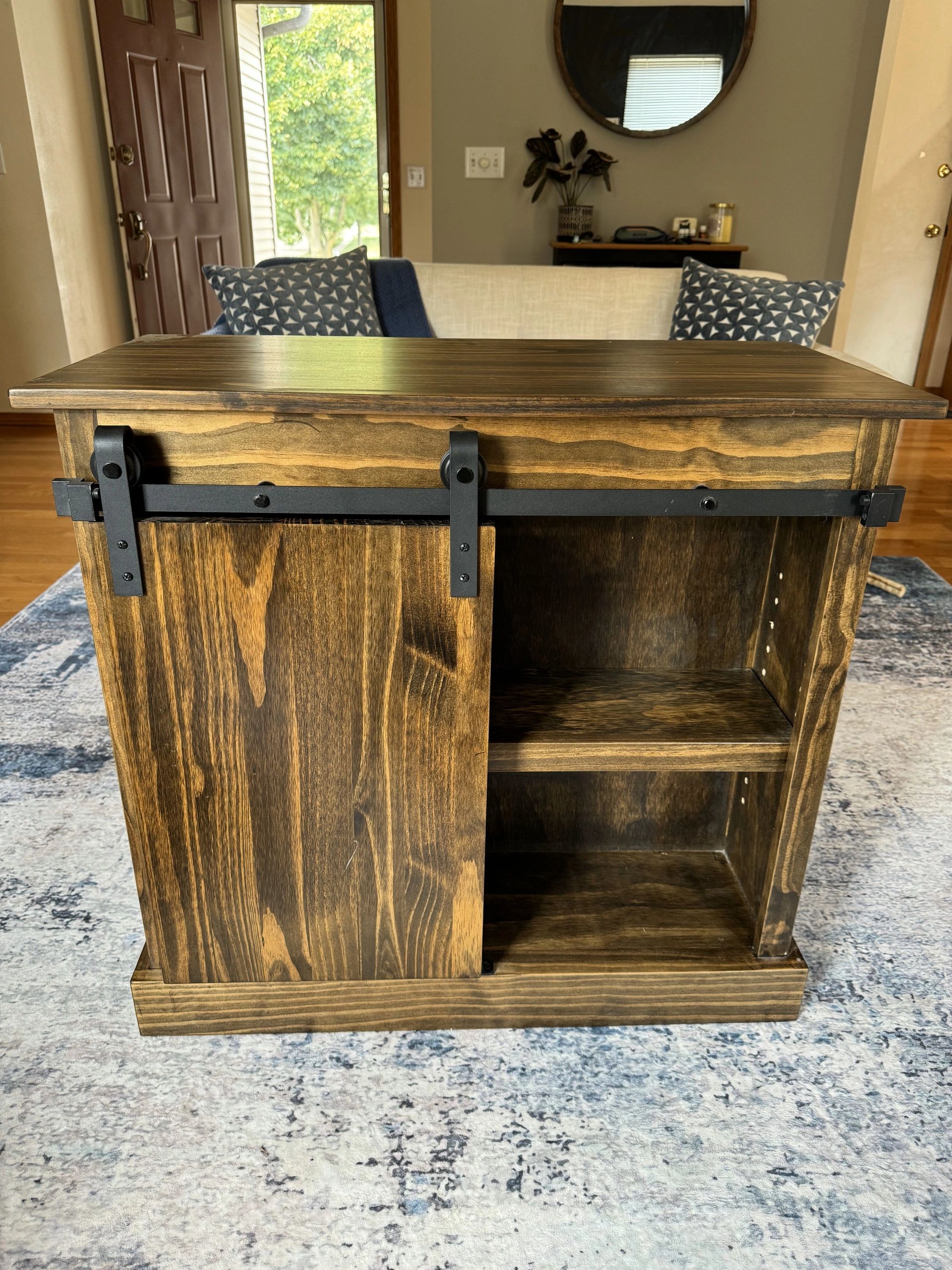 Sliding door side table