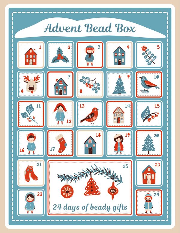 Advent calendar
beads
holiday gift giving
knot just beads
fun holiday activity
diy
handmade jewelry
