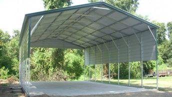 18x40x12 Texwin RV cover installed on concrete.